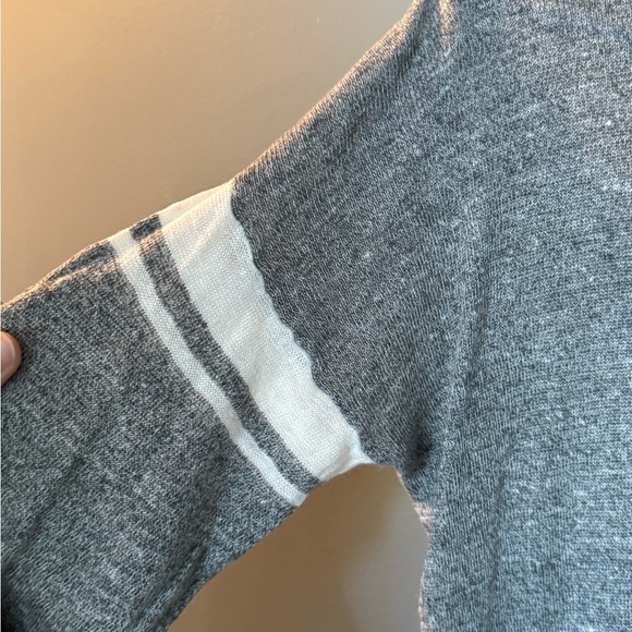 Madewell Varsity Inset Stripe Linen Lightweight Sweater Womens Sz XS - Picture 2 of 4